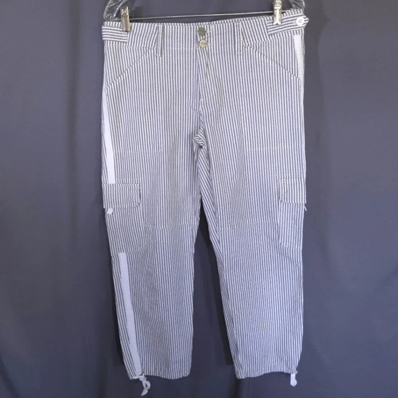 Sanctuary x Anthropologie Striped‎ Cargo Pants Size 28 Nautical Preppy Coastal - Picture 1 of 9